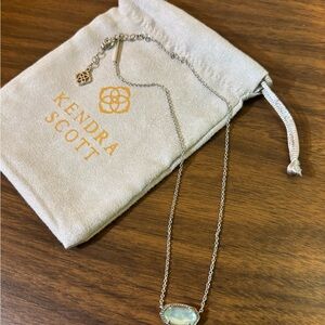 Kendra Scott Silver Necklace with Light Blue Stone